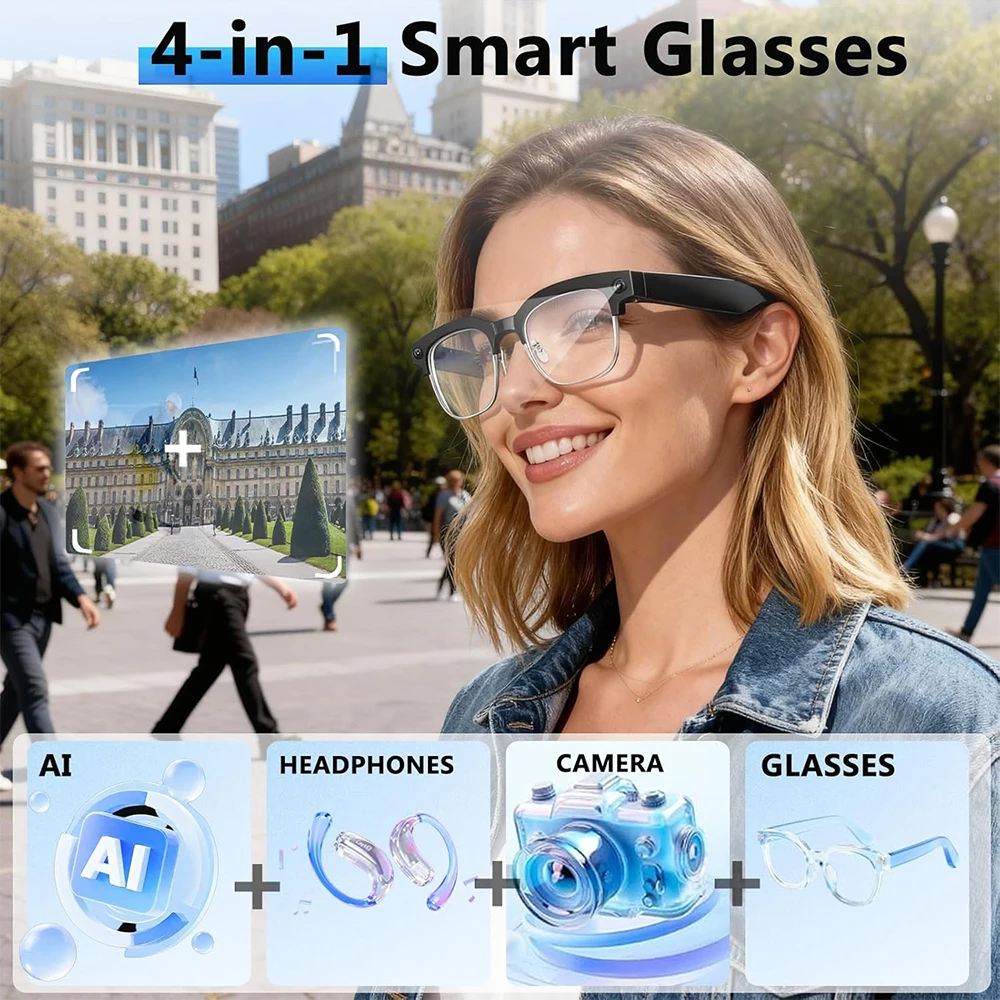 4K Smart AI Glasses 8MP Camera - Photography With Ai 评论和价格