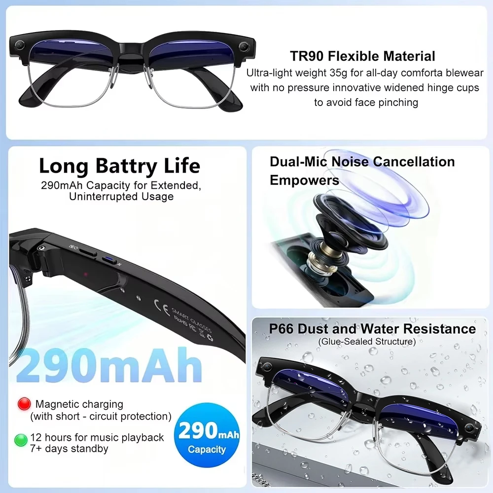 4K Smart AI Glasses 8MP Camera - Photography With Ai 评论和价格