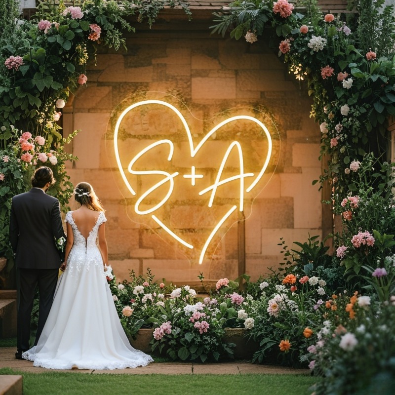 Custom Initials Heart LED Neon - Photography Graduation 评论和价格