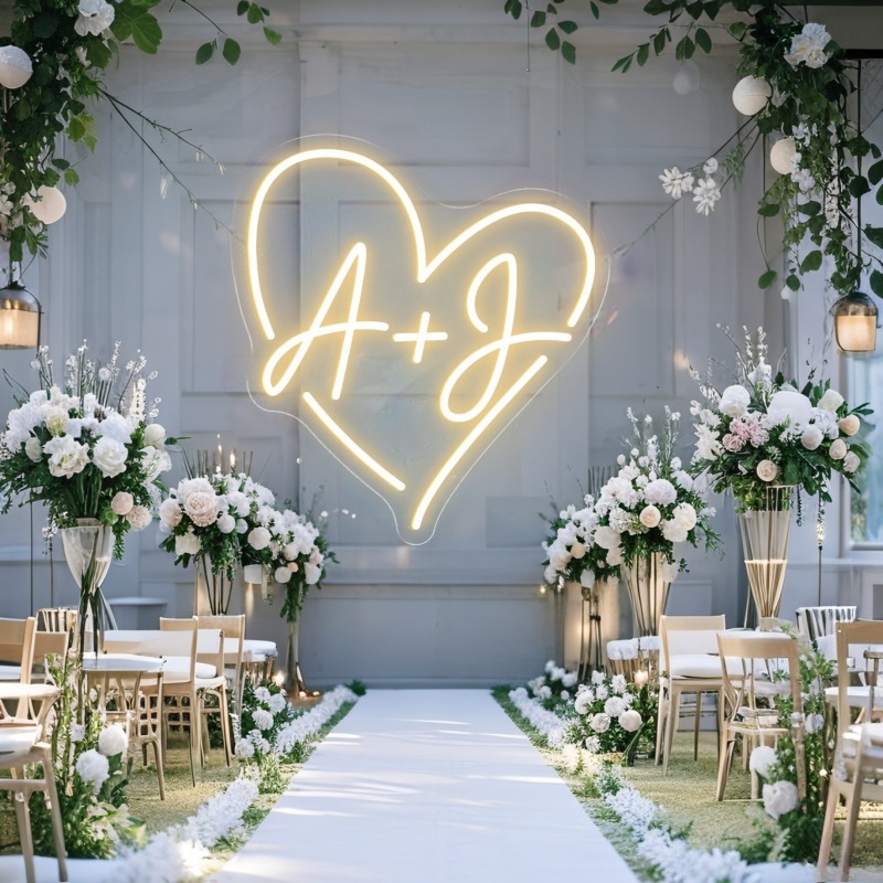 Custom Initials Heart LED Neon - Photography Graduation 评论和价格