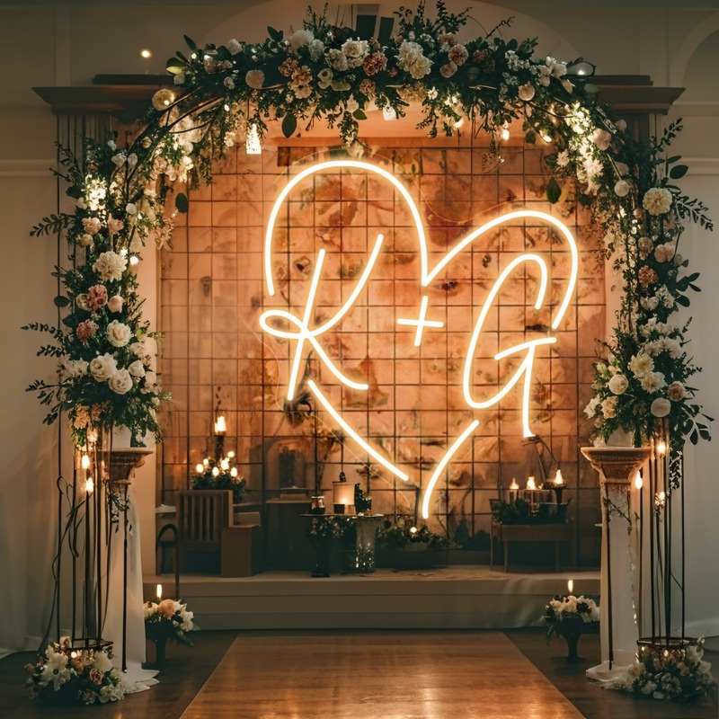 Custom Initials Heart LED Neon - Photography Graduation 评论和价格