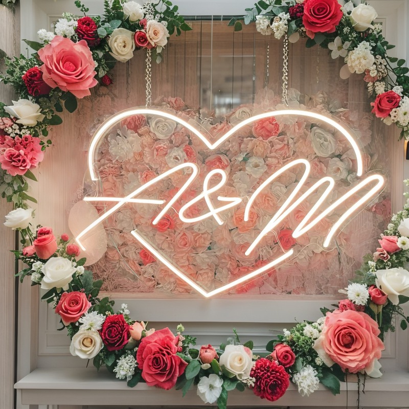 Custom Initials Heart LED Neon - Photography Graduation 评论和价格
