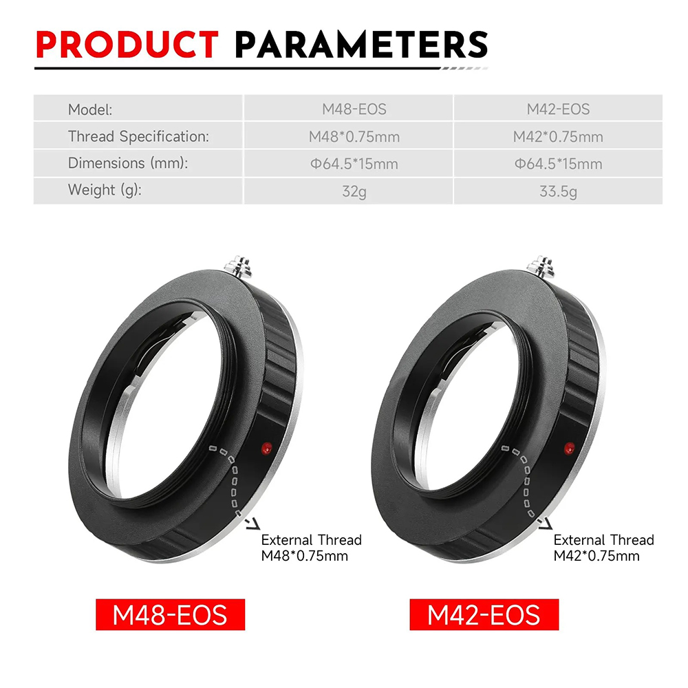 EYSDON M42/ M48 To EOS Camera  - Lens Adapter Ring 评论和价格