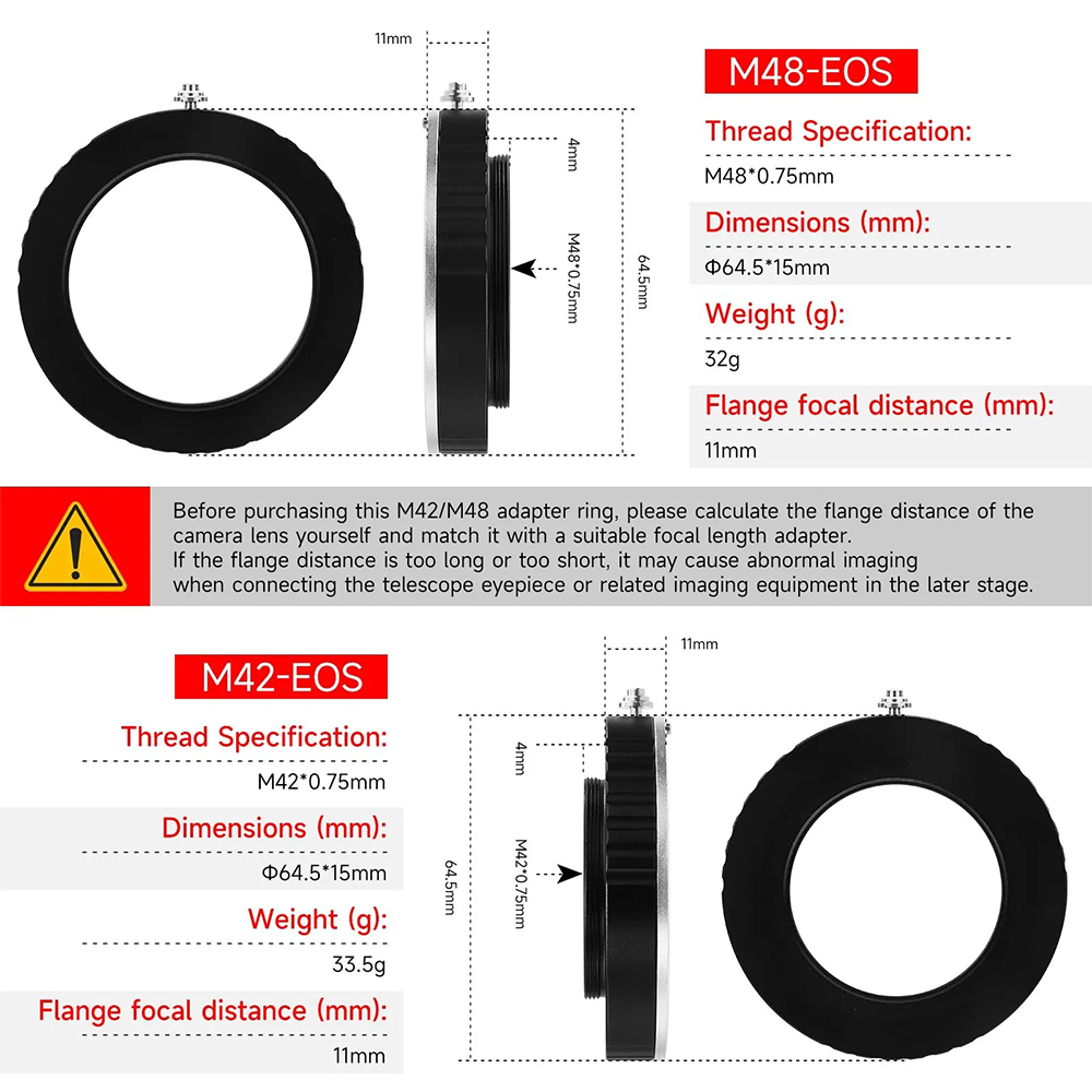 EYSDON M42/ M48 To EOS Camera  - Lens Adapter Ring 评论和价格