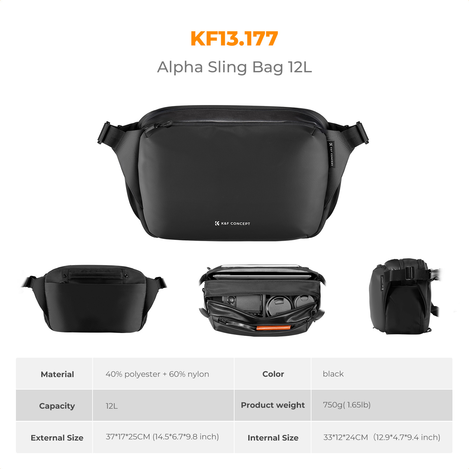 K&F CONCEPT 12L/10L Camera Sli - Photography Camera 评论和价格