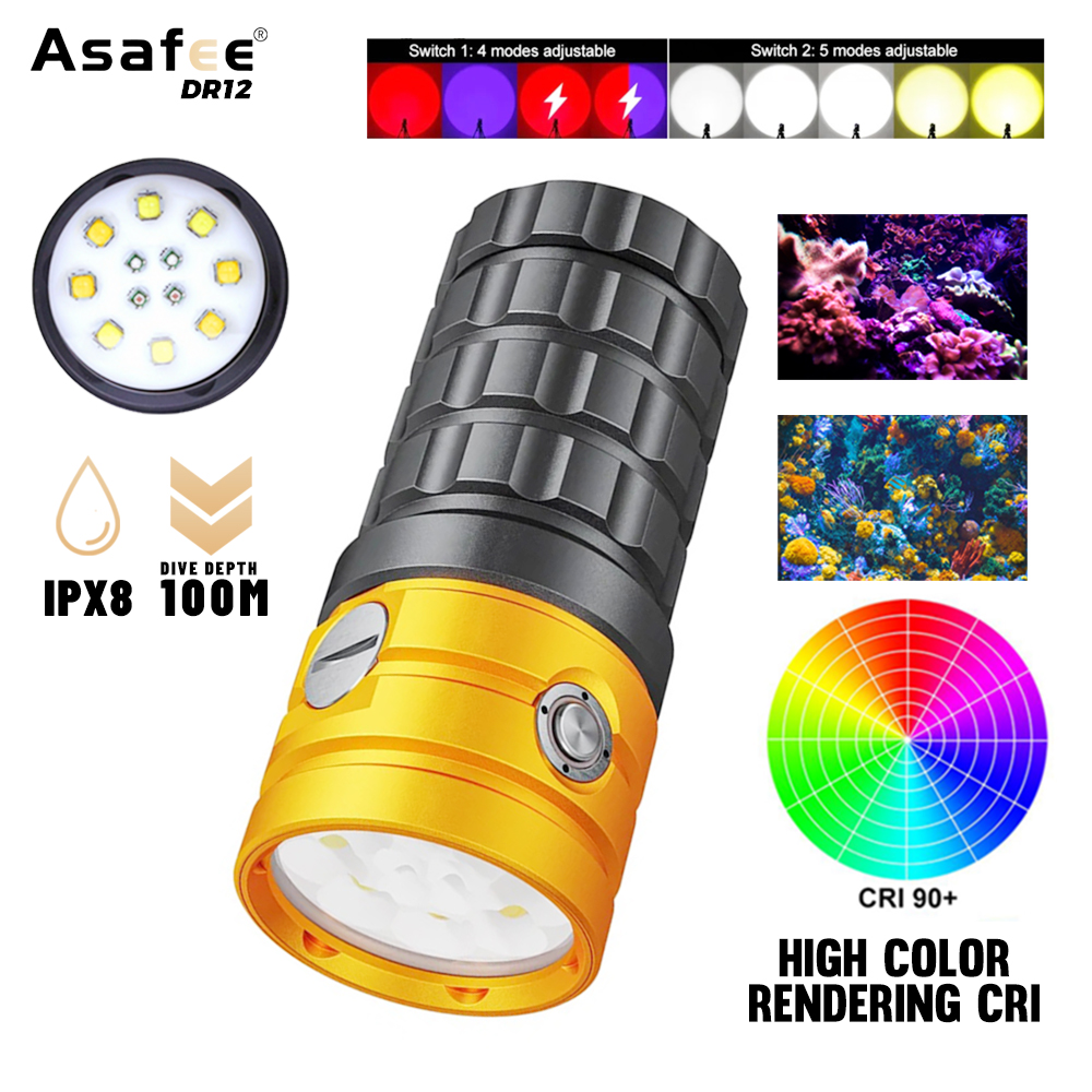 Asafee DR12 25000LM Profession - Photography Yellow Light 评论和价格